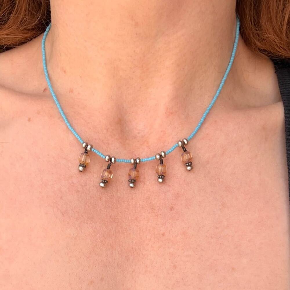Vintage Dainty Turquoise Choker Necklace